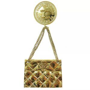 Chanel Bag Brooch Pin Gold 28 00583